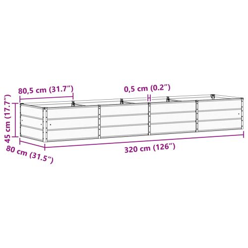 Кашпа Зелен 320 x 80 x 45 cm Стомана