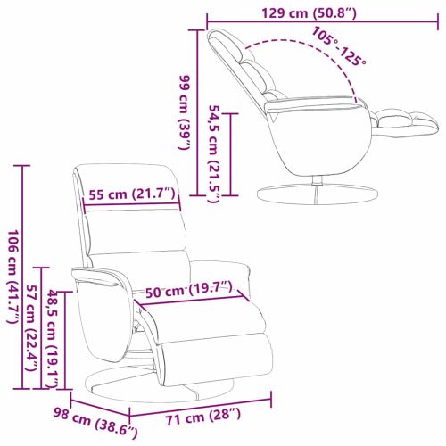 Разтегателен стол Бяло 98 x 71 x 106 см PU