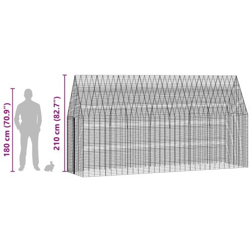 Клетка за заек Сребрист 400 x 100 x 210 см