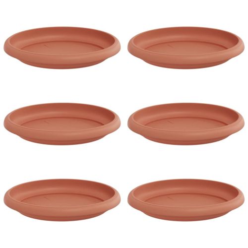 Кръгъл поднос за цветя 6 pcs Червено тухла Ø 14 x 2 см