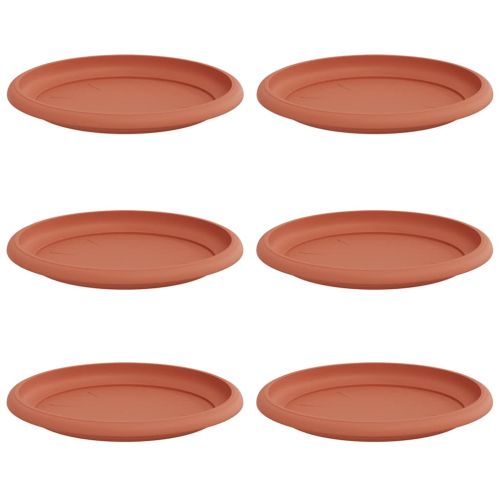 Кръгъл поднос за цветя 6 pcs Червено тухла Ø 14 x 2 см