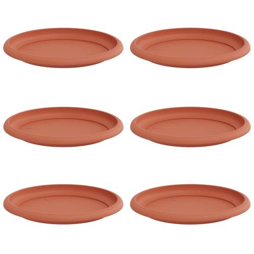Кръгъл поднос за цветя 6 pcs Червено тухла Ø 14 x 2 см