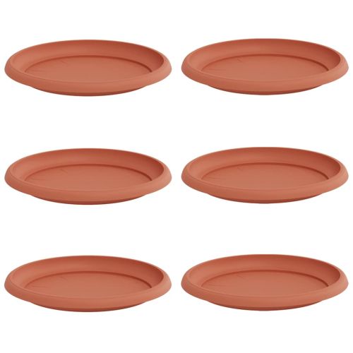 Кръгъл поднос за цветя 6 pcs Червено тухла Ø 14 x 2 см