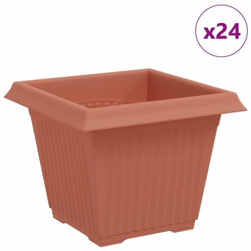 Квадратна цветна саксия 24 pcs Червено тухла 43 x 43 x 33.5 см