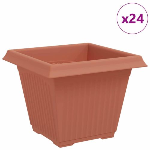 Квадратна цветна саксия 24 pcs Червено тухла 43 x 43 x 33.5 см