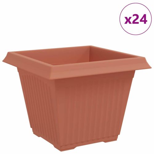 Квадратна цветна саксия 24 pcs Червено тухла 43 x 43 x 33.5 см