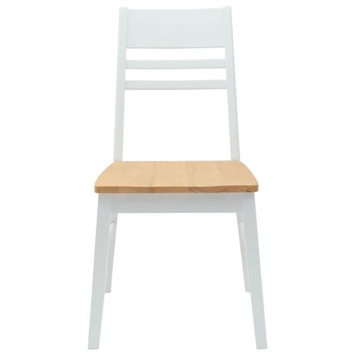 Обедени столове 2 pcs Бяло 43 x 54 x 89 см Солидно гумено дърво