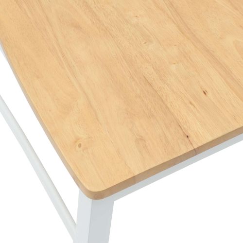 Обедени столове 2 pcs Бяло 43 x 54 x 89 см Солидно гумено дърво