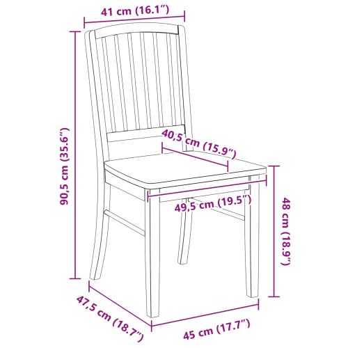 Обедени столове 2 pcs Бяло 50 x 52,5 x 91 см