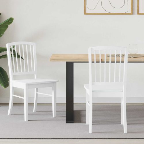 Обедени столове 2 pcs Бяло 50 x 52,5 x 91 см