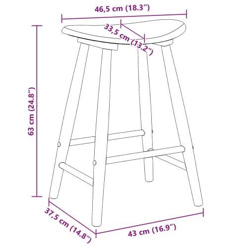 Обедени столове 2 pcs Светло кафяво 46 x 37 x 63 см