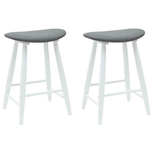 Обедени столове 2 pcs Бяло 46 x 37 x 63 см Солидно гумено дърво