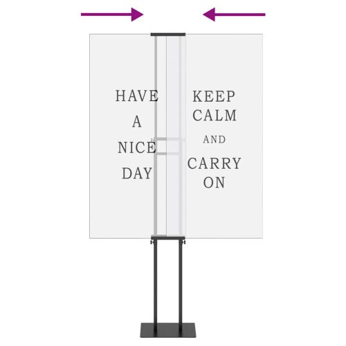 Стендове за търговски прояви Черно 30 x 24 x 210 см Стомана