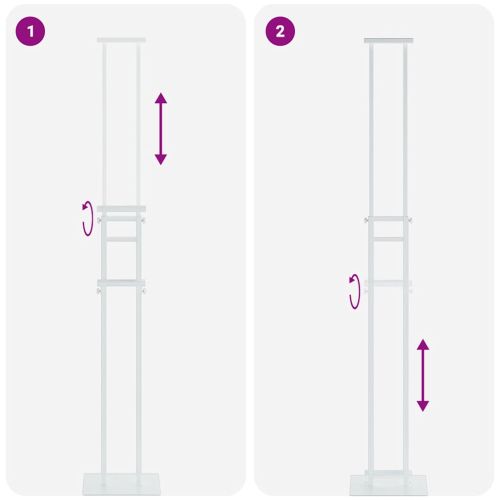 Стендове за търговски прояви Бяло 30 x 23,5 x 210 см Стомана