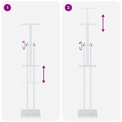 Стендове за търговски прояви Бяло 26,5 x 26,5 x 127 см Стомана