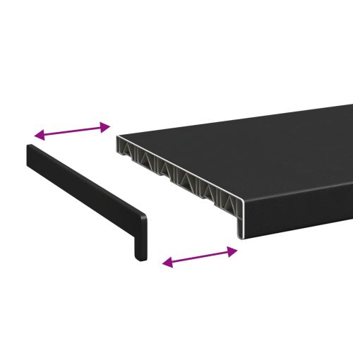 Перваз за прозорец Черен с дървесна шарка 120 x 35 x 4,5 см ПВЦ