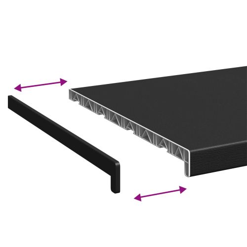 Перваз за прозорец Черен с дървесна шарка 120 x 45 x 4,5 см ПВЦ