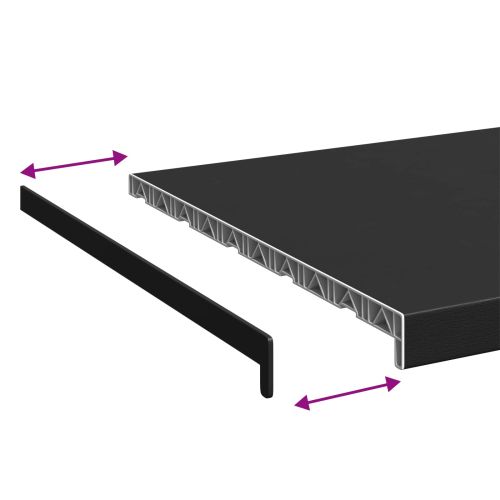 Перваз за прозорец Черен с дървесна шарка 120 x 50 x 4,5 см ПВЦ