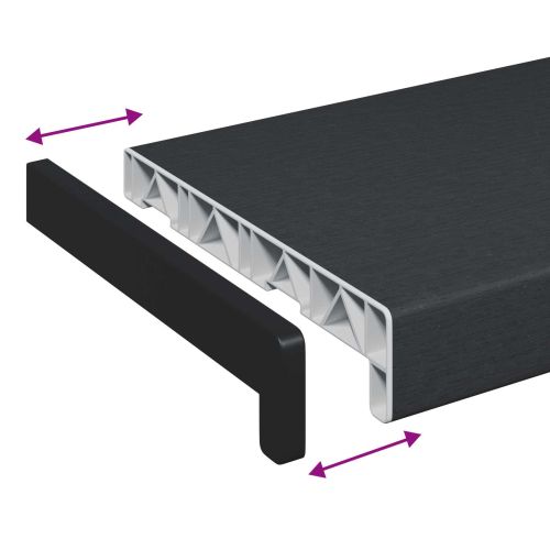 Перваз за прозорец Антрацит с дъресен шарка 120 x 20 x 4,5 см