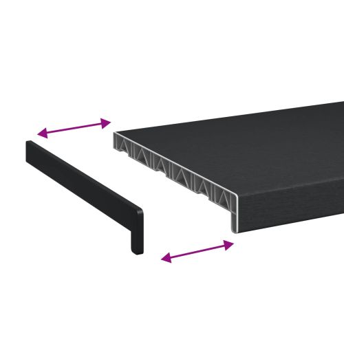 Перваз за прозорец Антрацит с дъресен шарка 160 x 35 x 4,5 см