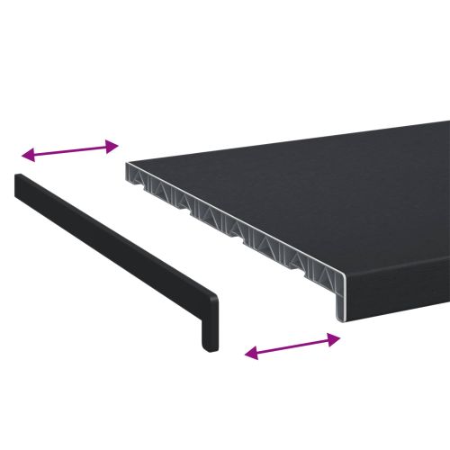 Перваз за прозорец Антрацит с дъресен шарка 100 x 45 x 4,5 см