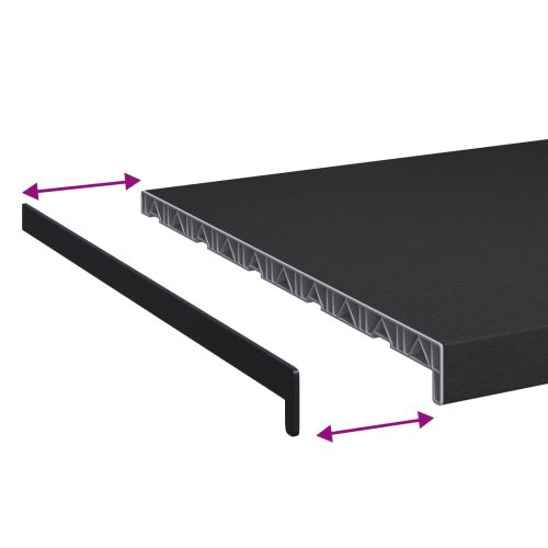 Перваз за прозорец Антрацит с дъресен шарка 160 x 50 x 4,5 см