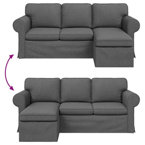 Диван 160cm Тъмен сив Метал