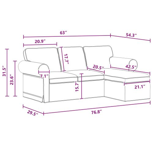 Диван 160cm Тъмен сив Метал