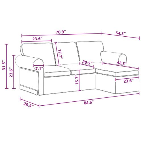 Диван 180cm Тъмен сив Метал