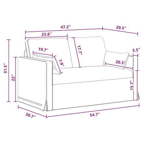 Диван 120cm Тъмен сив Метал