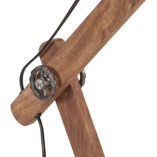 Индустриална настолна лампа, сребрист, кръгла, 58x18x90 см, E27