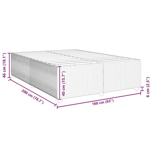 Рамка за легло без матрак, кремава, 160x200 см, плат