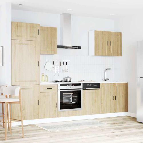 Комплект кухненски шкафове, 7 части, "Porto", дъб сонома, инженерно дърво