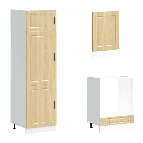 Комплект кухненски шкафове, 7 части, "Porto", дъб сонома, инженерно дърво