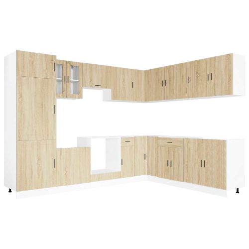 Комплект кухненски шкафове от 14 части Porto, инженерно дърво