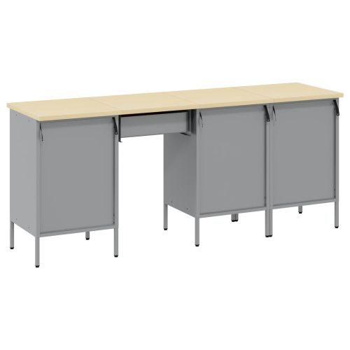 Работен кабинет с чекмедже 4 pcs Черно 200 x 55 x 85 см