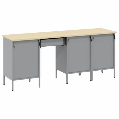 Работен кабинет с чекмедже 4 pcs Черно 200 x 55 x 85 см