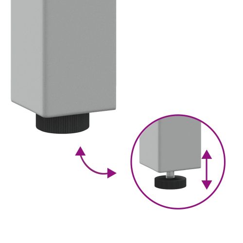 Комплект работна маса 3 pcs Черно Прахово боядисана стомана