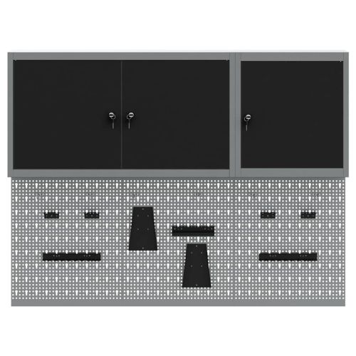 Комплект инструментален шкаф с рафт със съхранение 5 pcs Черно