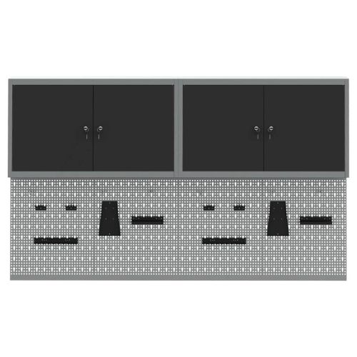 Комплект инструментален шкаф с рафт със съхранение 6 pcs Черно