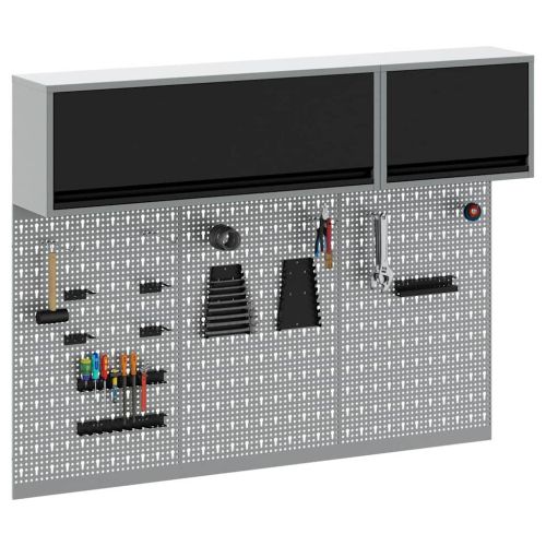 Комплект инструментален шкаф с рафт със съхранение 5 pcs Черно