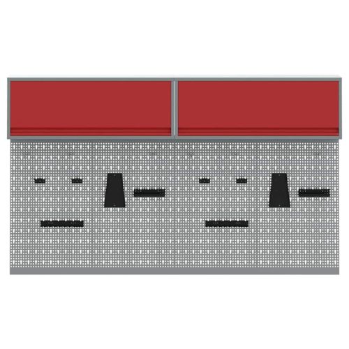 Комплект инструментален шкаф с рафт 6 pcs Червено