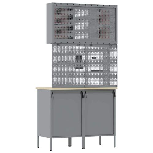 Комплект работни шкафове с чекмедже с рафт 5 pcs Червено