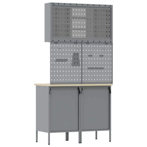 Комплект работни шкафове с чекмедже с рафт 5 pcs Черно