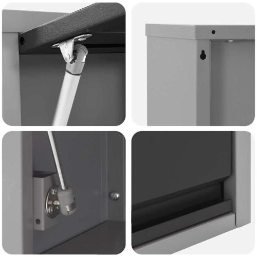 Комплект работни шкафове с чекмедже със съхранение 8 pcs Черно