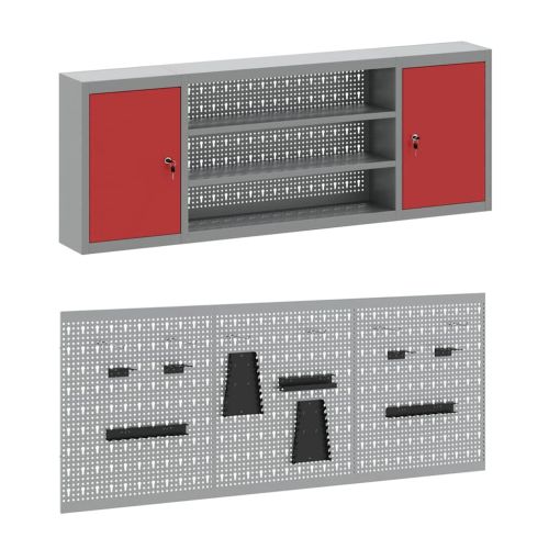Работна маса с чекмедже 7 pcs Червено 150 x 55 x 200 см Стомана