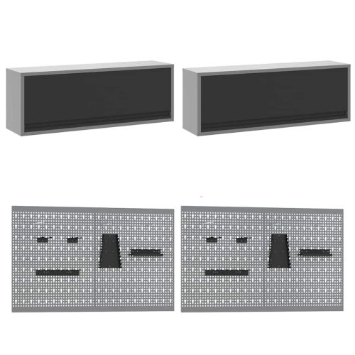 Комплект работни шкафове с чекмедже със съхранение 10 pcs Черно