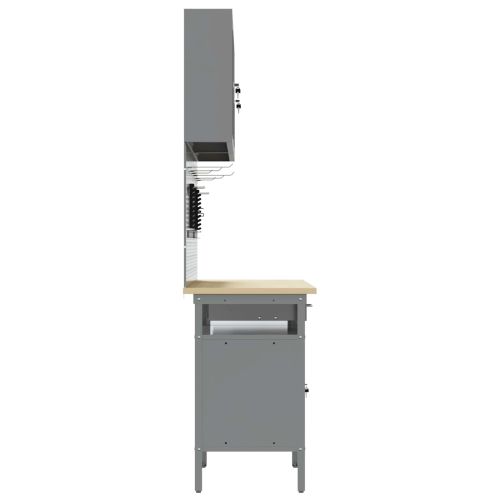 Комплект работна маса 8 pcs Черно Прахово боядисана стомана