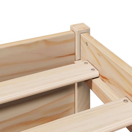 Легло с рафтове за книги, без матрак, 90x190 см, бор масив