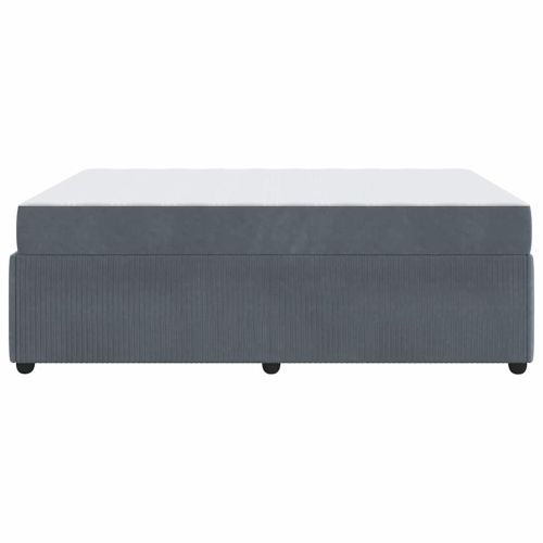 Рамка за легло с матрак Тъмен сив 140 x 200 cm текстил